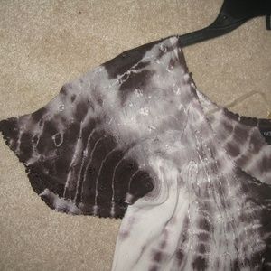 Pretty Boho dress, OS staggered hem, lace up front